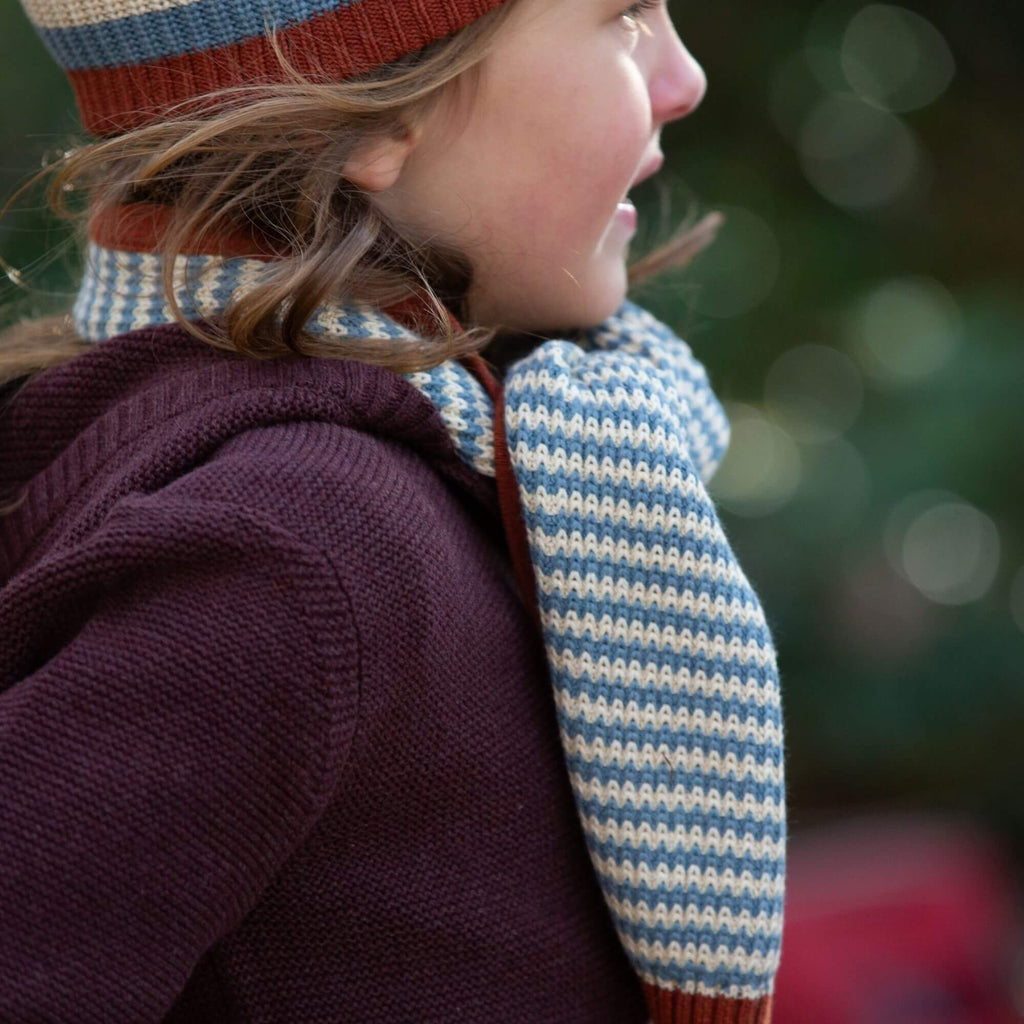 Little Green Radicals: Blue Striped Scarf