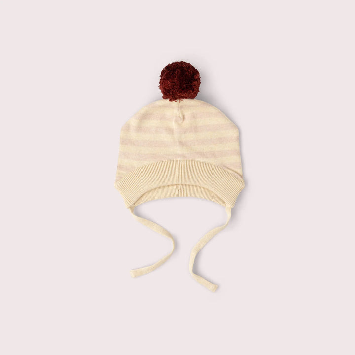 Little Green Radicals: Oatmeal Striped Knitted Bobble Hat