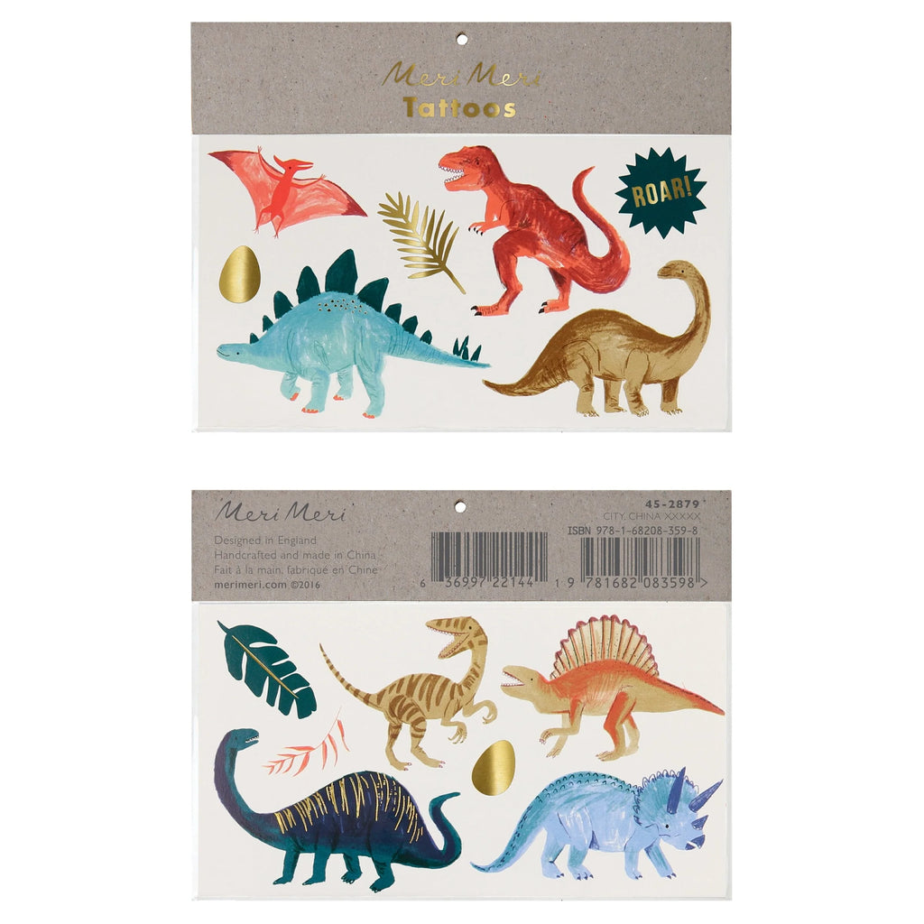 Meri Meri: Dinosaur Kingdom Large Tattoo - Acorn & Pip_Meri Meri