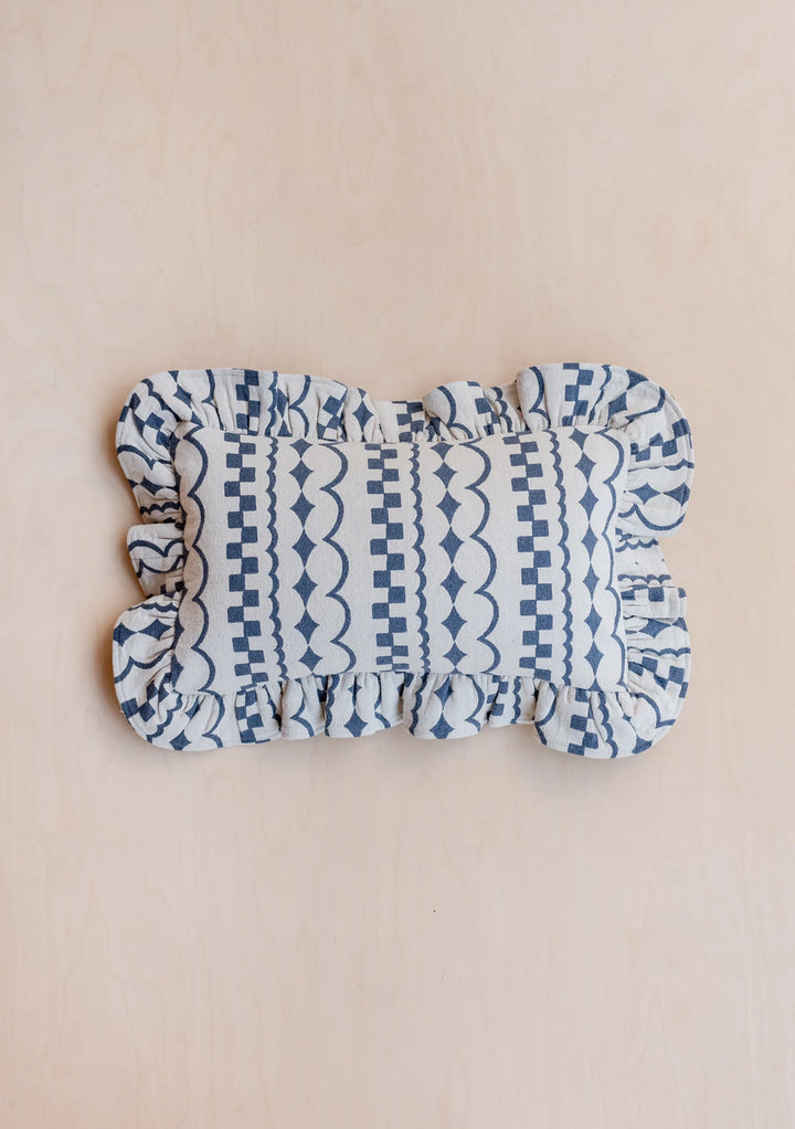 TBCo: Cotton Cushion Cover in Navy Ruffle