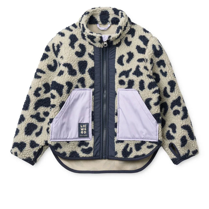 Liewood children's fleece jacket with playful mega leo design, perfect gift for active kids from Acorn & Pip.