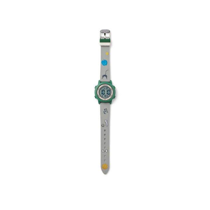 Playful digital wristwatch for kids with vibrant prints and adjustable silicone strap, perfect gift from Acorn & Pip.