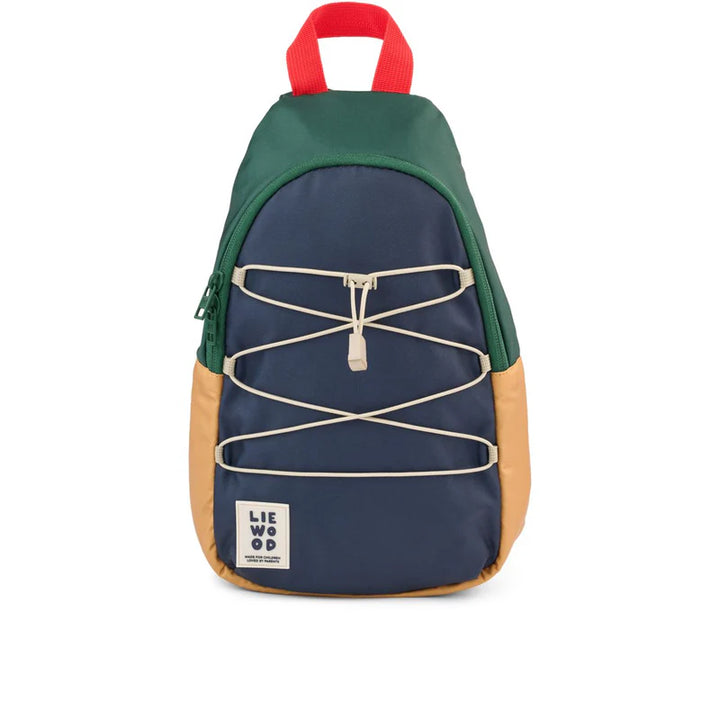Liewood Phoenix One Shoulder Backpack in navy and green, perfect for children’s one shoulder backpack gifts.