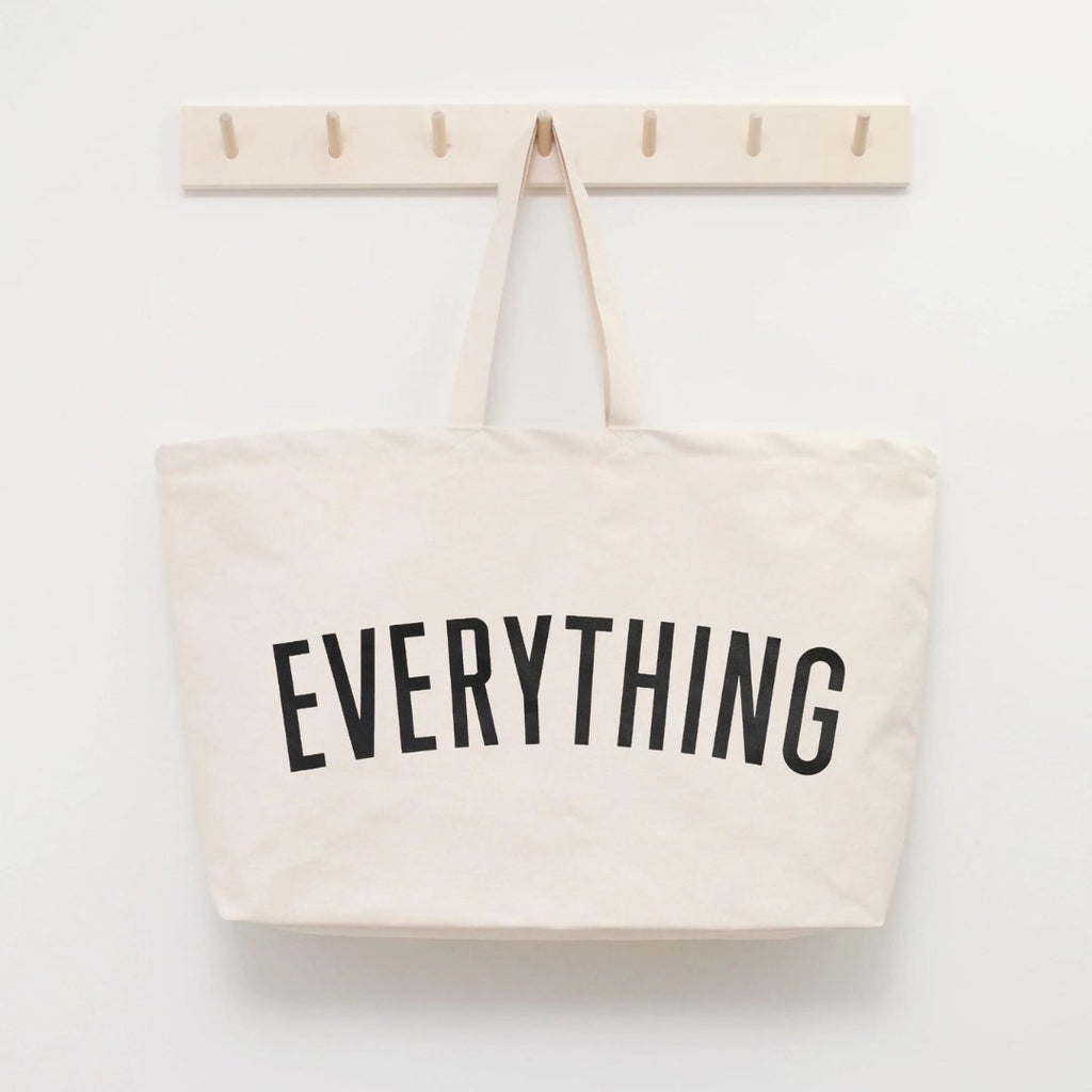 Alphabet Bags: Everything Oversized Ecru Big Tote Bag - Acorn & Pip_Alphabet Bags