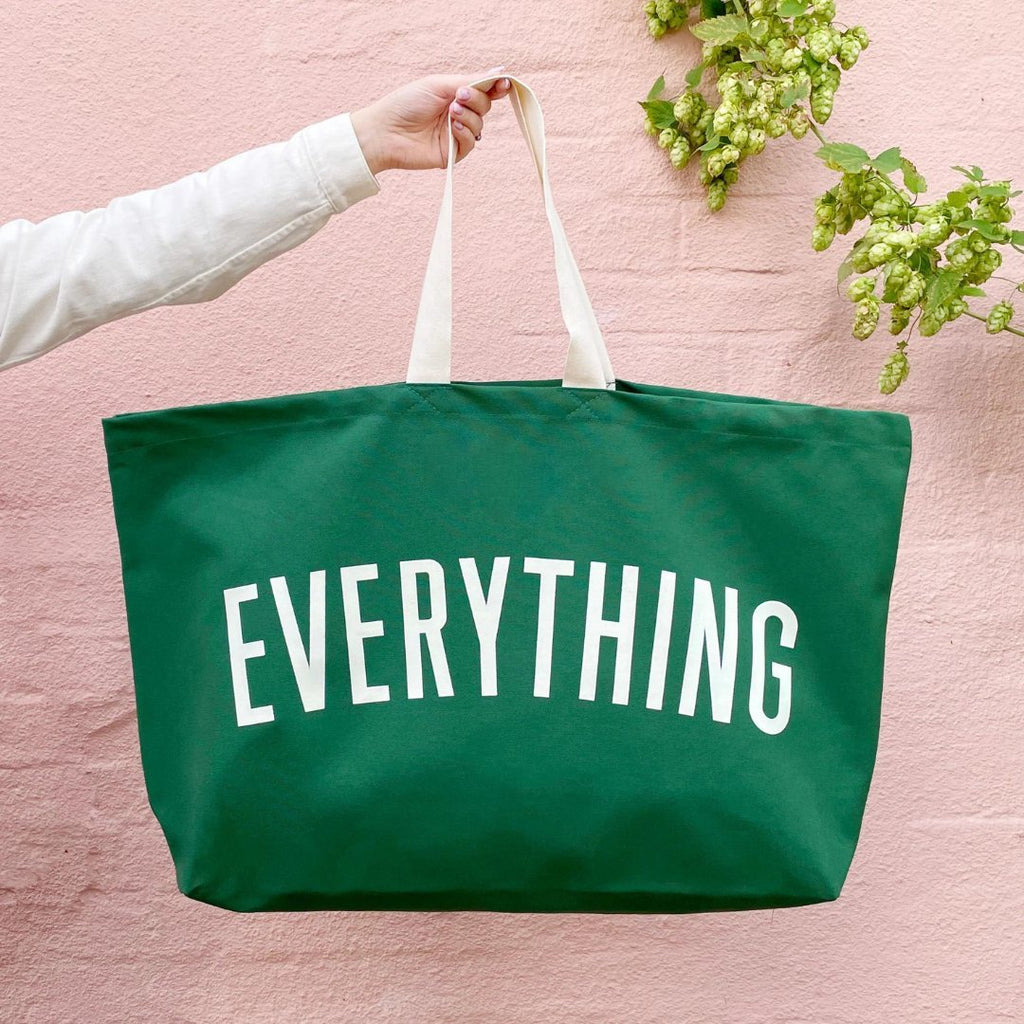 Alphabet Bags: Everything Oversized Forest Green Big Tote Bag - Acorn & Pip_Alphabet Bags