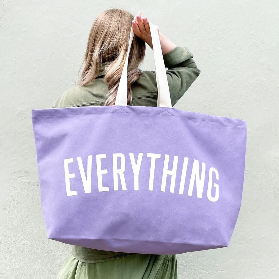 Alphabet Bags: Everything Oversized Lilac Big Tote Bag - Acorn & Pip_Alphabet Bags