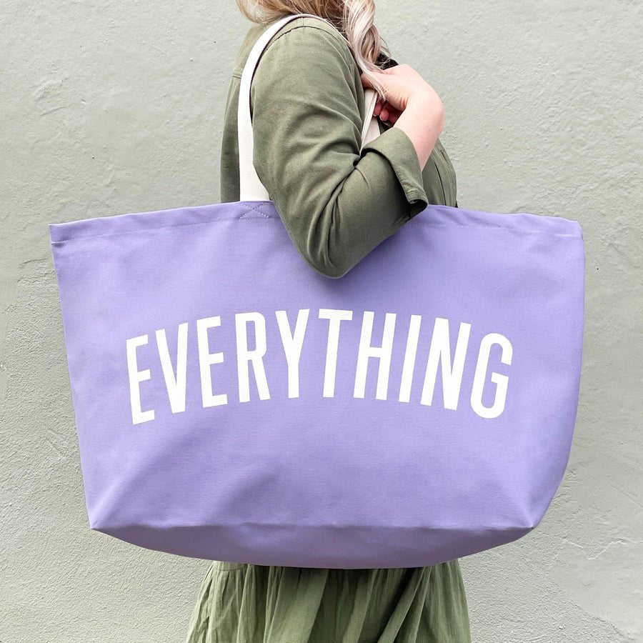 Alphabet Bags: Everything Oversized Lilac Big Tote Bag - Acorn & Pip_Alphabet Bags