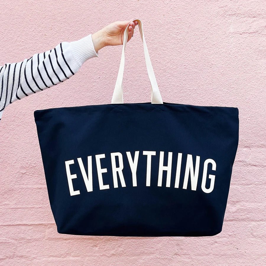 Alphabet Bags: Everything Oversized Navy Big Tote Bag - Acorn & Pip_Alphabet Bags