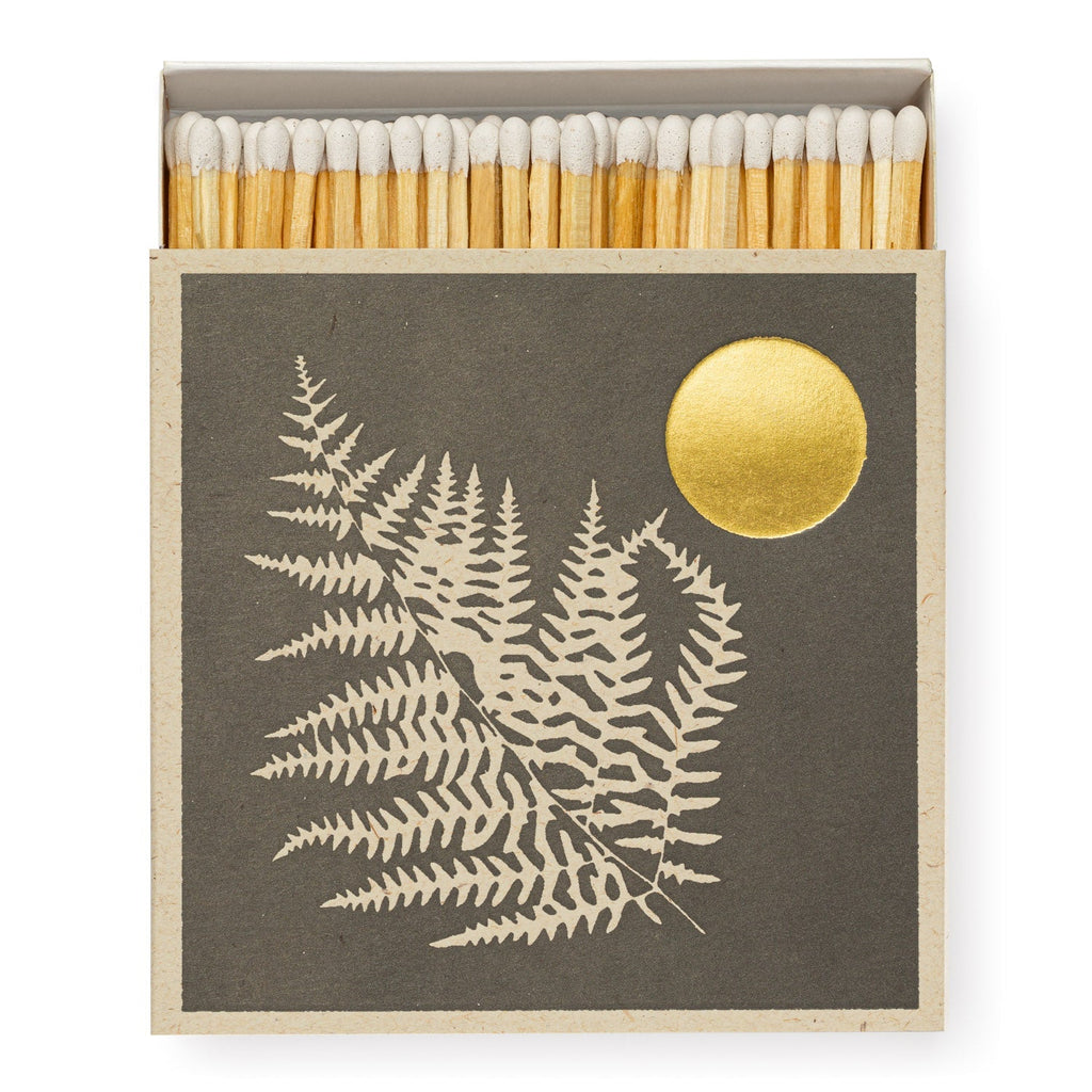 Archivist: Square Matchbox Matches - Black Fern - Acorn & Pip_Archivist