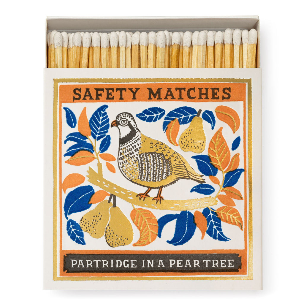 Archivist: Square Matchbox Matches - Partridge in a Pear Tree - Acorn & Pip_Archivist