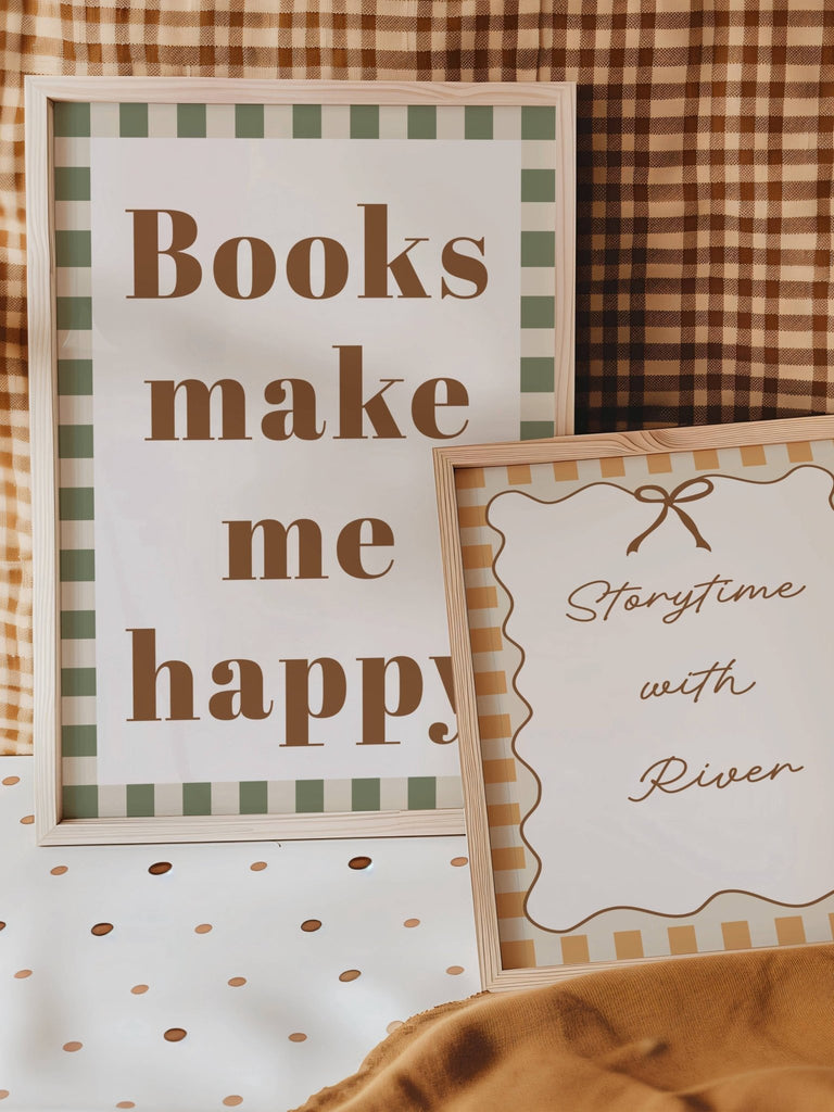 Autumn's Corner: Books Make Me Happy - Checkerboard Edition - Acorn & Pip_Autumns Corner