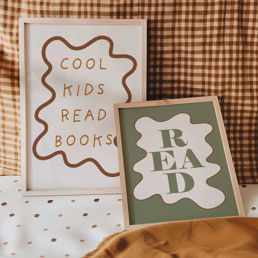 Autumn's Corner: Cool Kids Read Books - Wavy Edition - Fine Art Print - Acorn & Pip_Autumns Corner