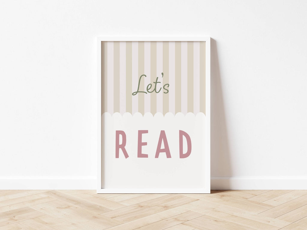 Autumn's Corner: Let's Read - Stripy Edition - Fine Art Print - Acorn & Pip_Autumns Corner