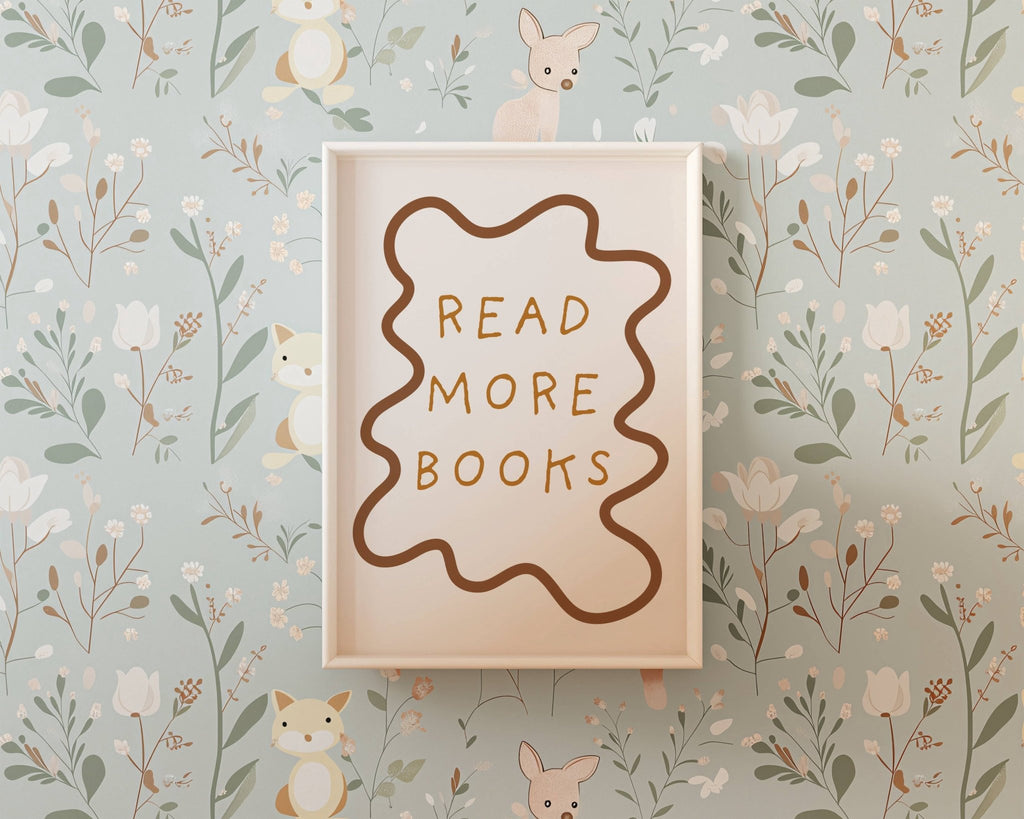 Autumn's Corner: Read More Books - Wavy Edition - Fine Art Print - Acorn & Pip_Autumns Corner