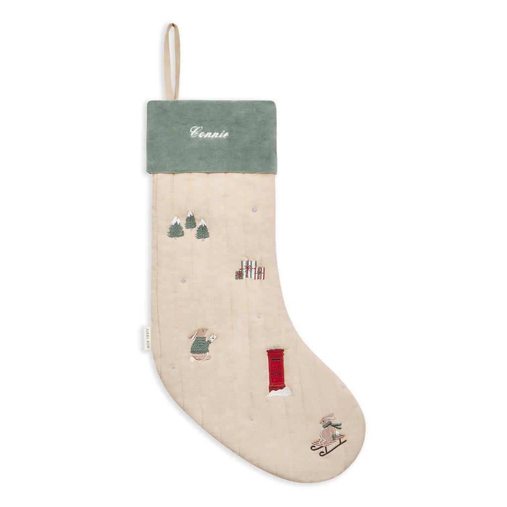 Avery Row: Christmas Stocking - Festive Bunny - Acorn & Pip_Avery Row