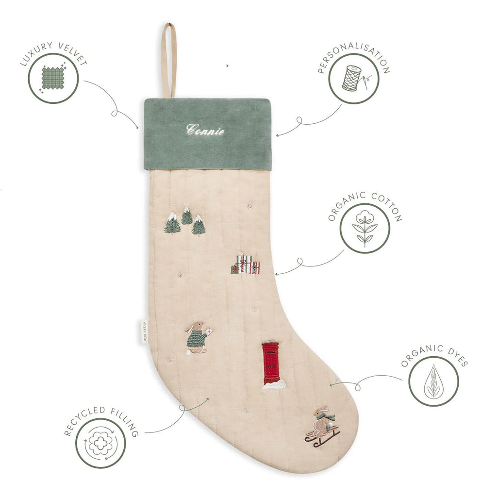 Avery Row: Christmas Stocking - Festive Forest Squirrel - Acorn & Pip_Avery Row