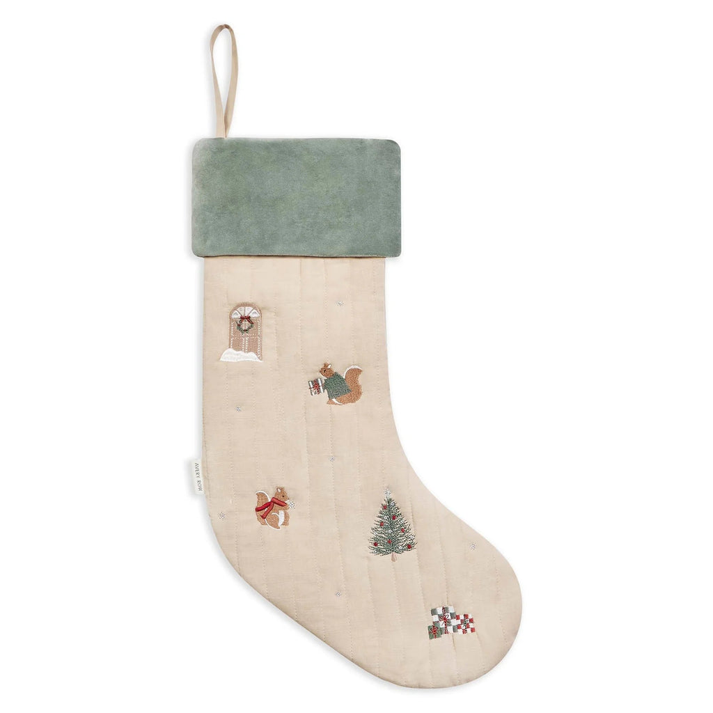 Avery Row: Christmas Stocking - Festive Forest Squirrel - Acorn & Pip_Avery Row