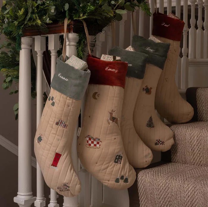 Avery Row: Christmas Stocking - Festive Forest Squirrel - Acorn & Pip_Avery Row