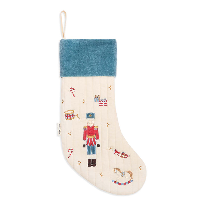 Avery Row Nutcracker Christmas Stocking – Blue