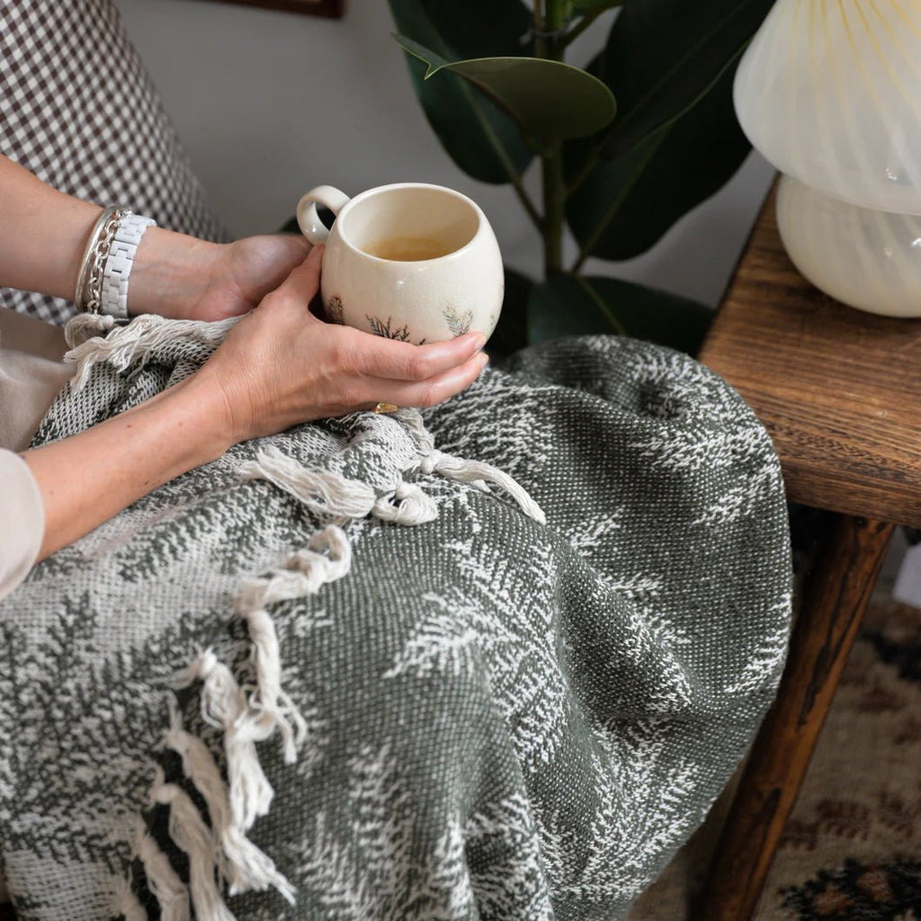 Bloomingville: Gabriela Throw, Green, Recycled Cotton - Acorn & Pip_Bloomingville