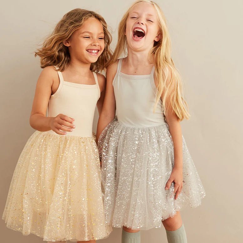 Bob & Blossom: Gold Sparkle Dress - Acorn & Pip_Bob & Blossom