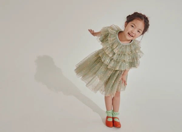 Bob & Blossom: Green Sparkle Tutu Dress - Acorn & Pip_Bob & Blossom