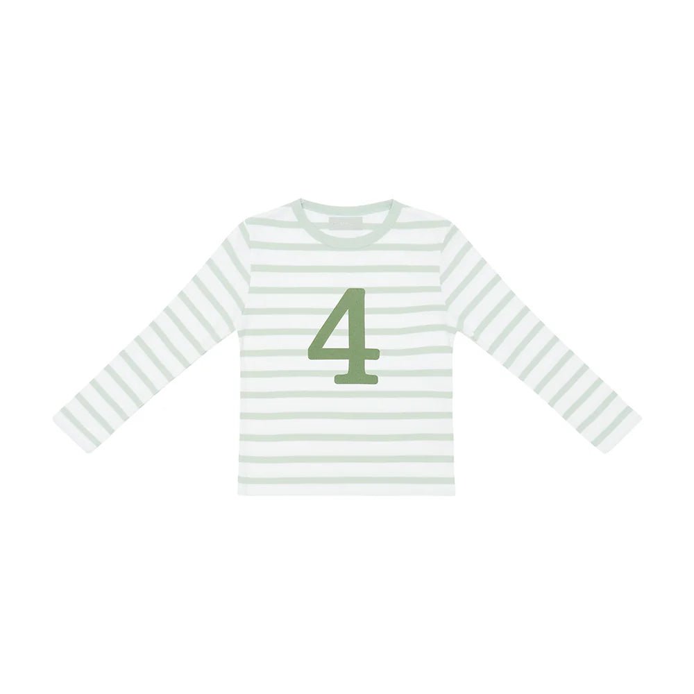 Bob & Blossom: Powder Blue & White Striped Number T-Shirt - Acorn & Pip_Bob & Blossom
