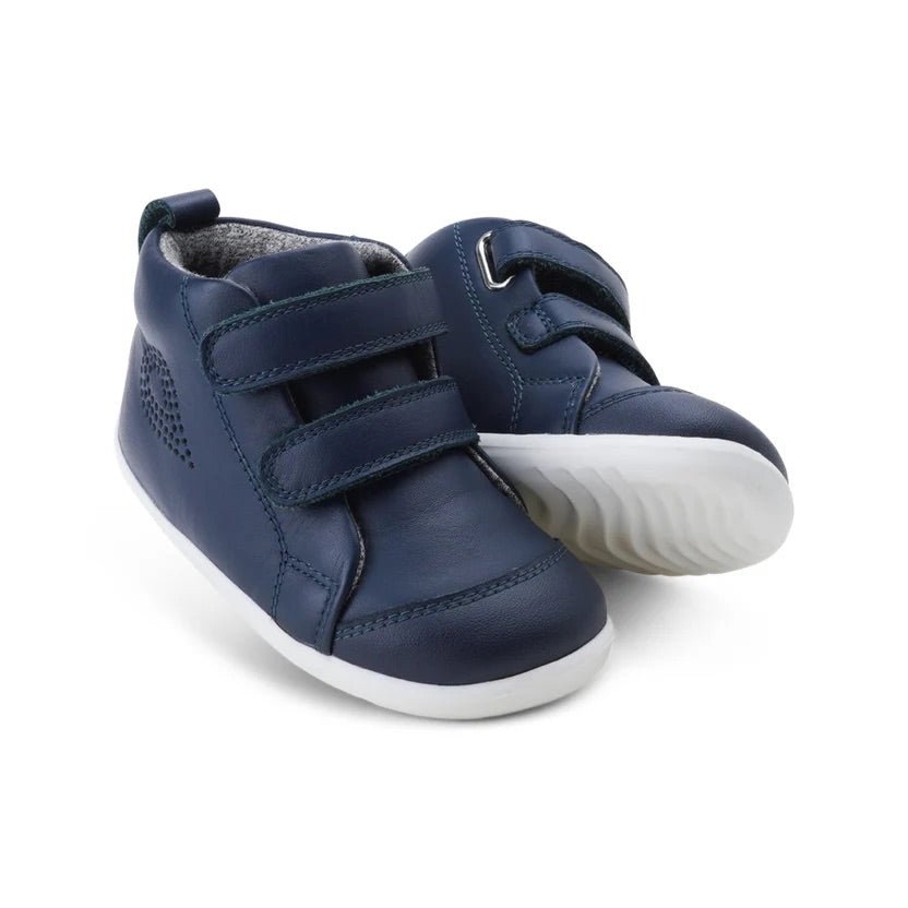 Bobux: Step - Up Grass Court High Velcro Trainers - Navy - Acorn & Pip_Bobux