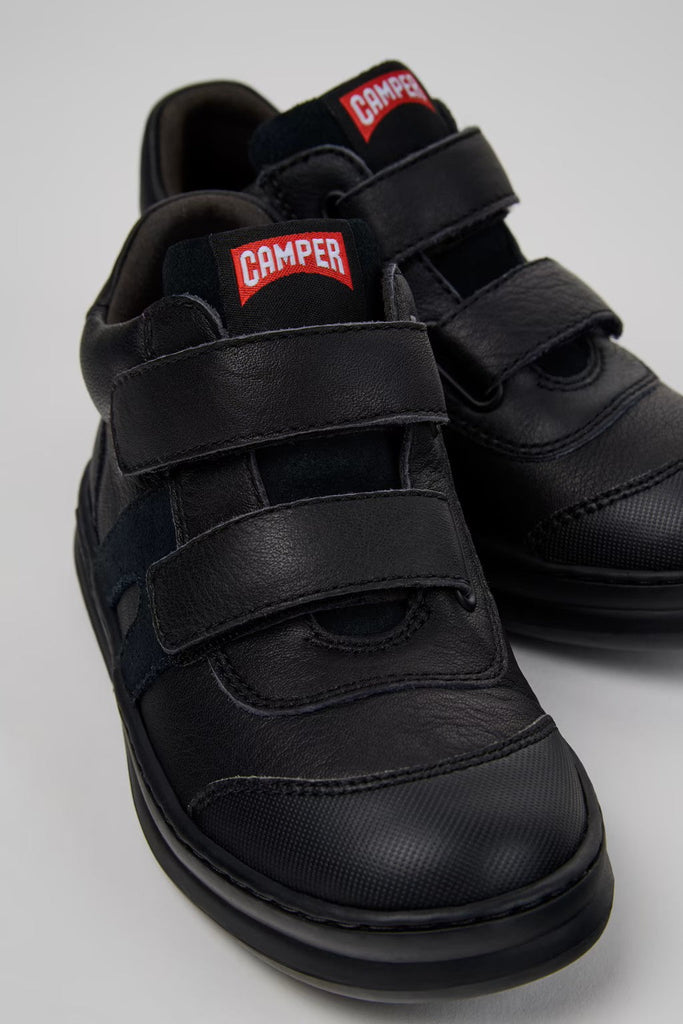 Camper: Runner High Velcro School Shoes - Black - Acorn & Pip_Camper