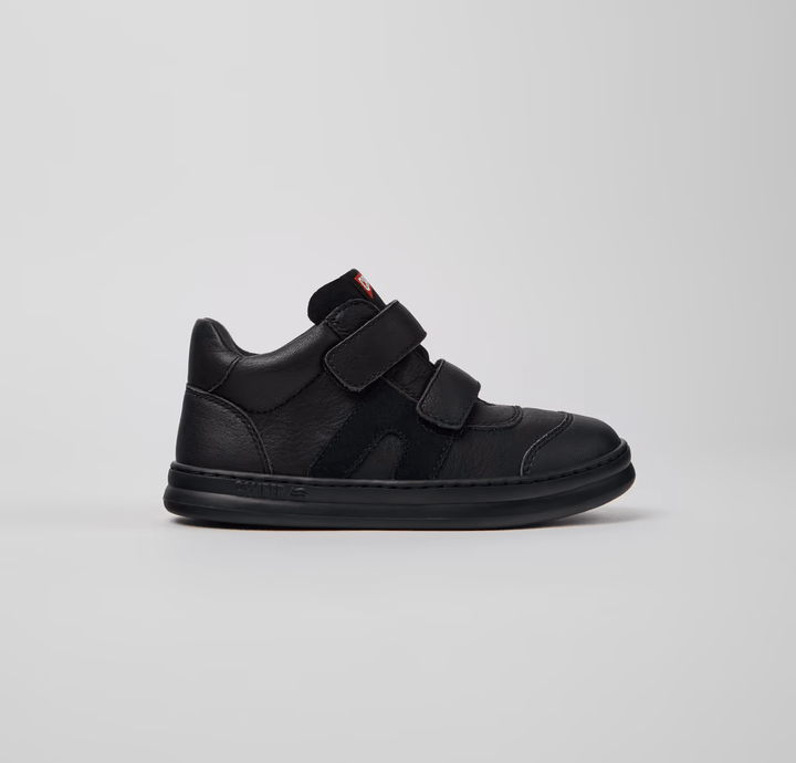 Camper: Runner High Velcro School Shoes - Black - Acorn & Pip_Camper