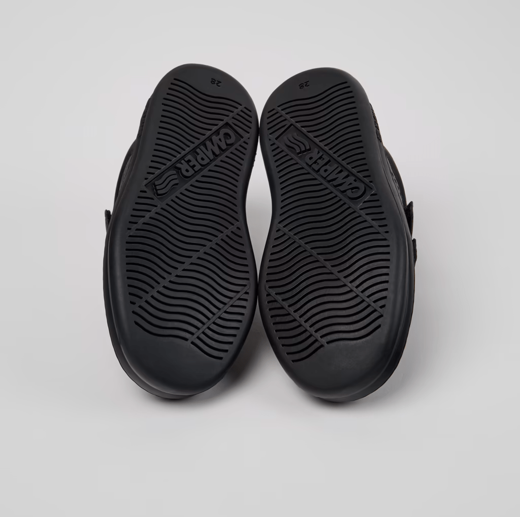 Camper: Runner Low Velcro Boys School Shoes - Black - Acorn & Pip_Camper