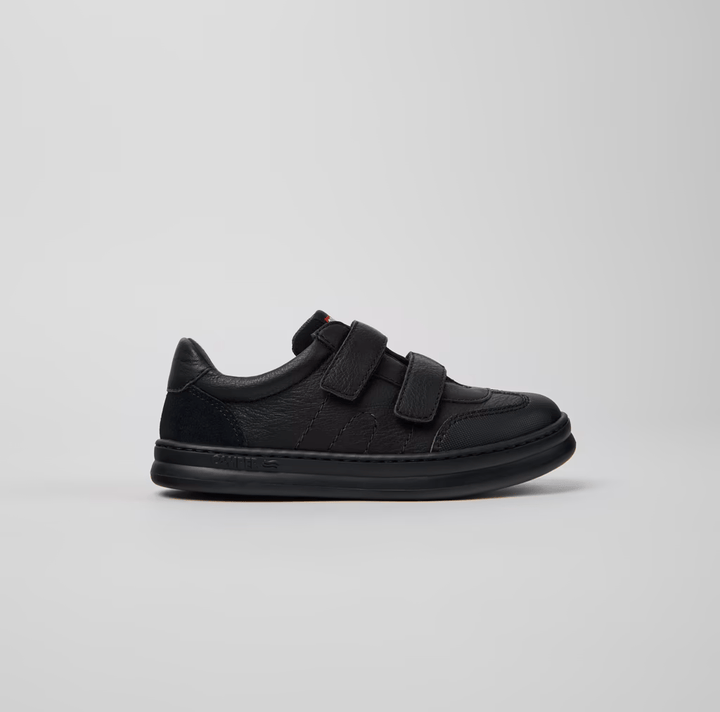 Camper: Runner Low Velcro Boys School Shoes - Black - Acorn & Pip_Camper