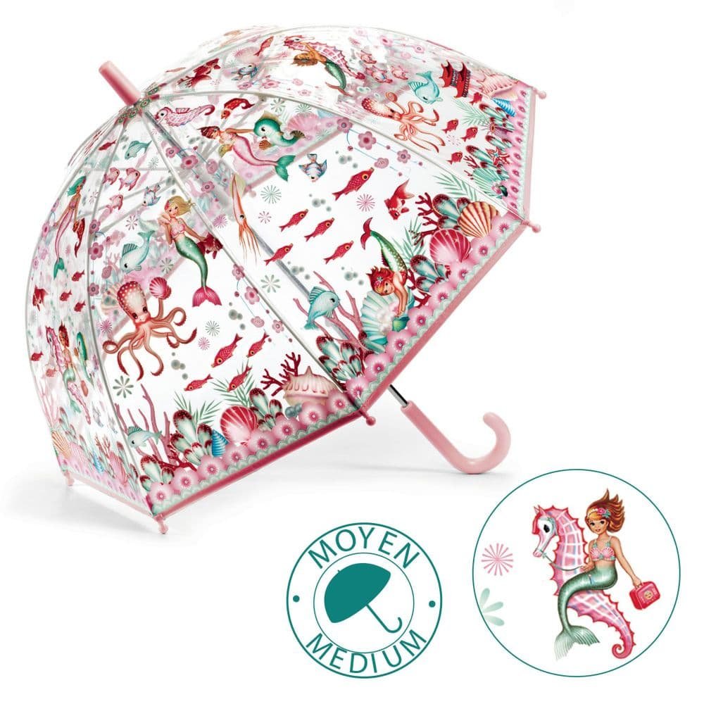 Djeco: Kids Umbrella - Mermaid Print - Acorn & Pip_Djeco