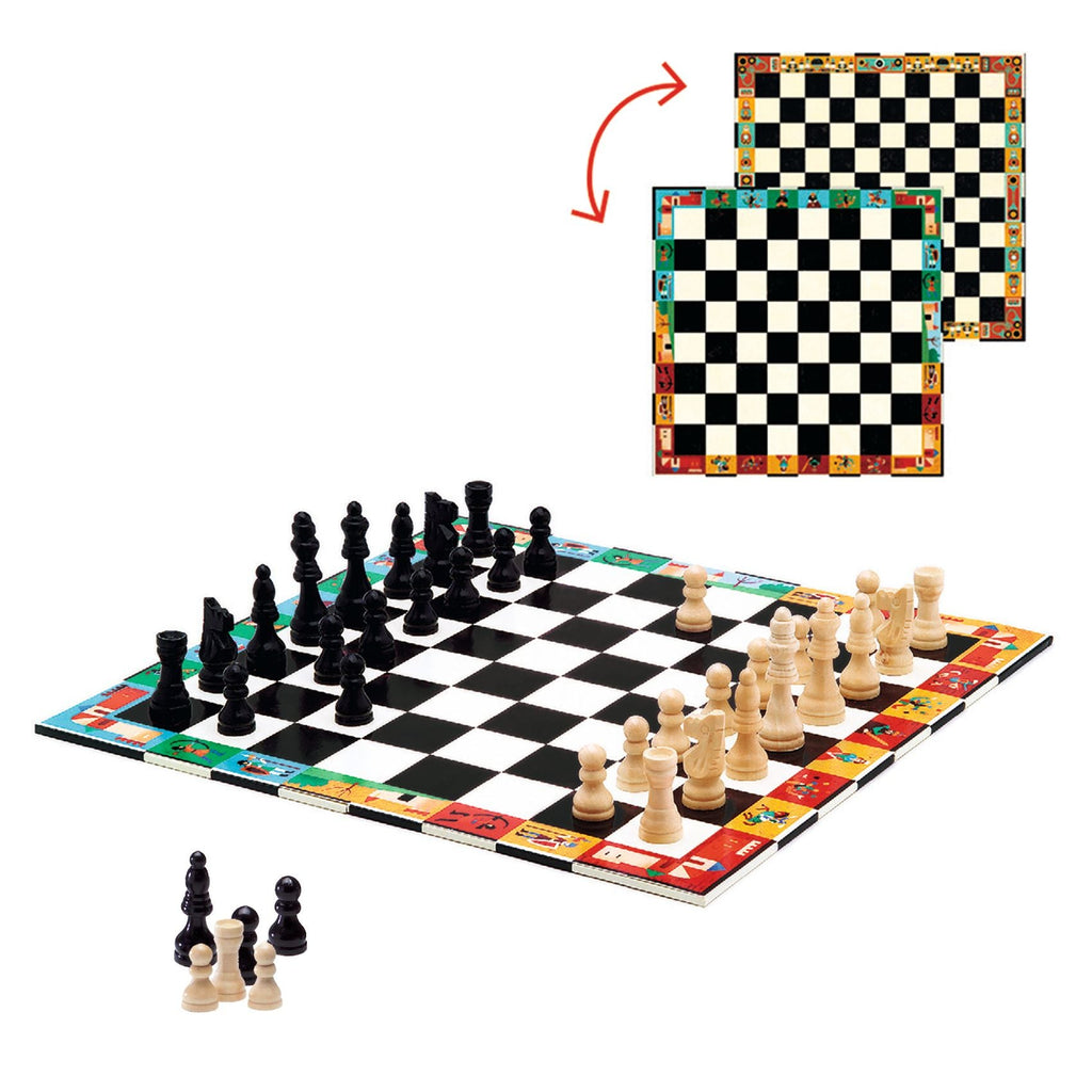 Djeco: Nomad Chess & Checkers - Classic Game - Acorn & Pip_Djeco