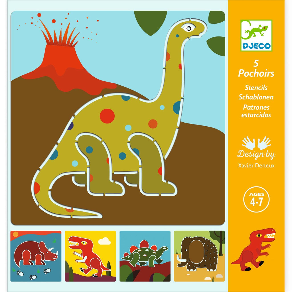 Djeco: Stencils - Dinosaurs - Acorn & Pip_Djeco