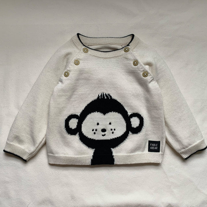 Fable & Bear: Go Bananas Monkey - Knitted Kids Jumper