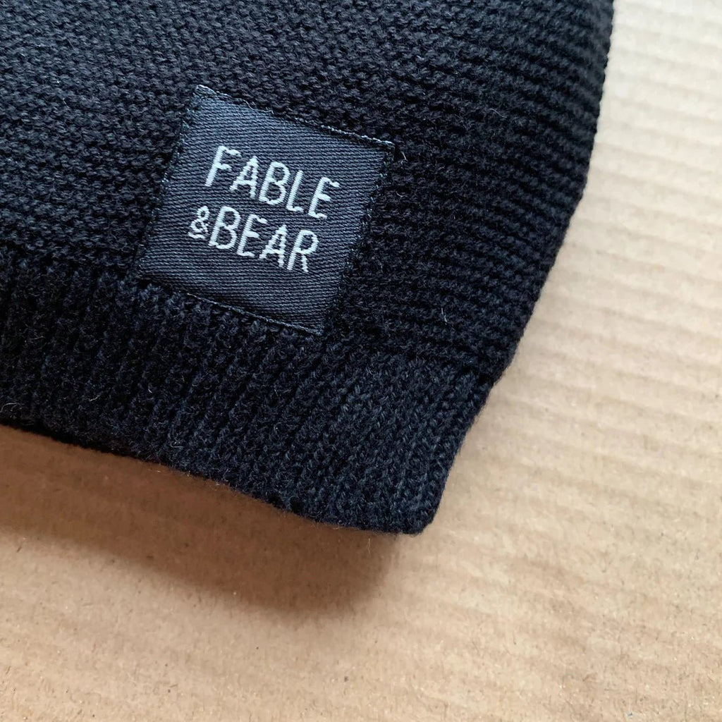 Fable & Bear: Knitted Kids Hat with Ears - Black - Acorn & Pip_Fable & Bear