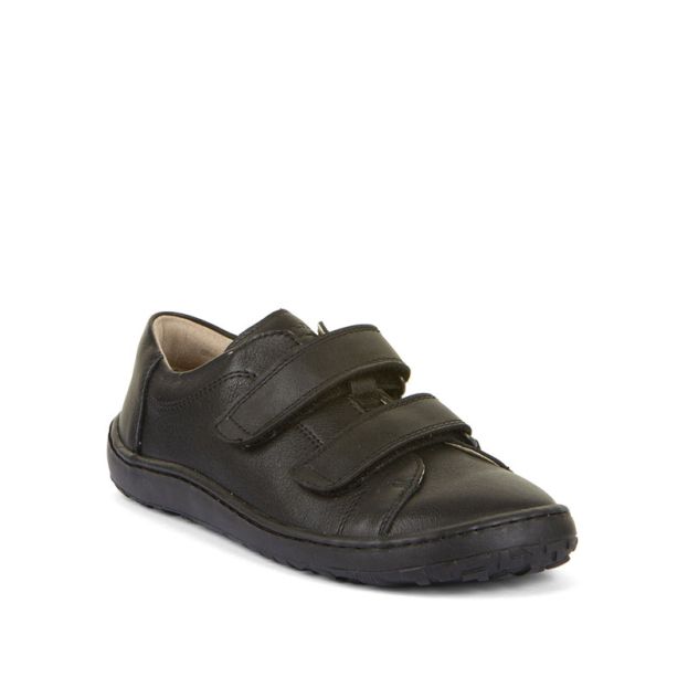 Froddo: Alex Barefoot Velcro School Shoes - Black Leather - Acorn & Pip_Froddo