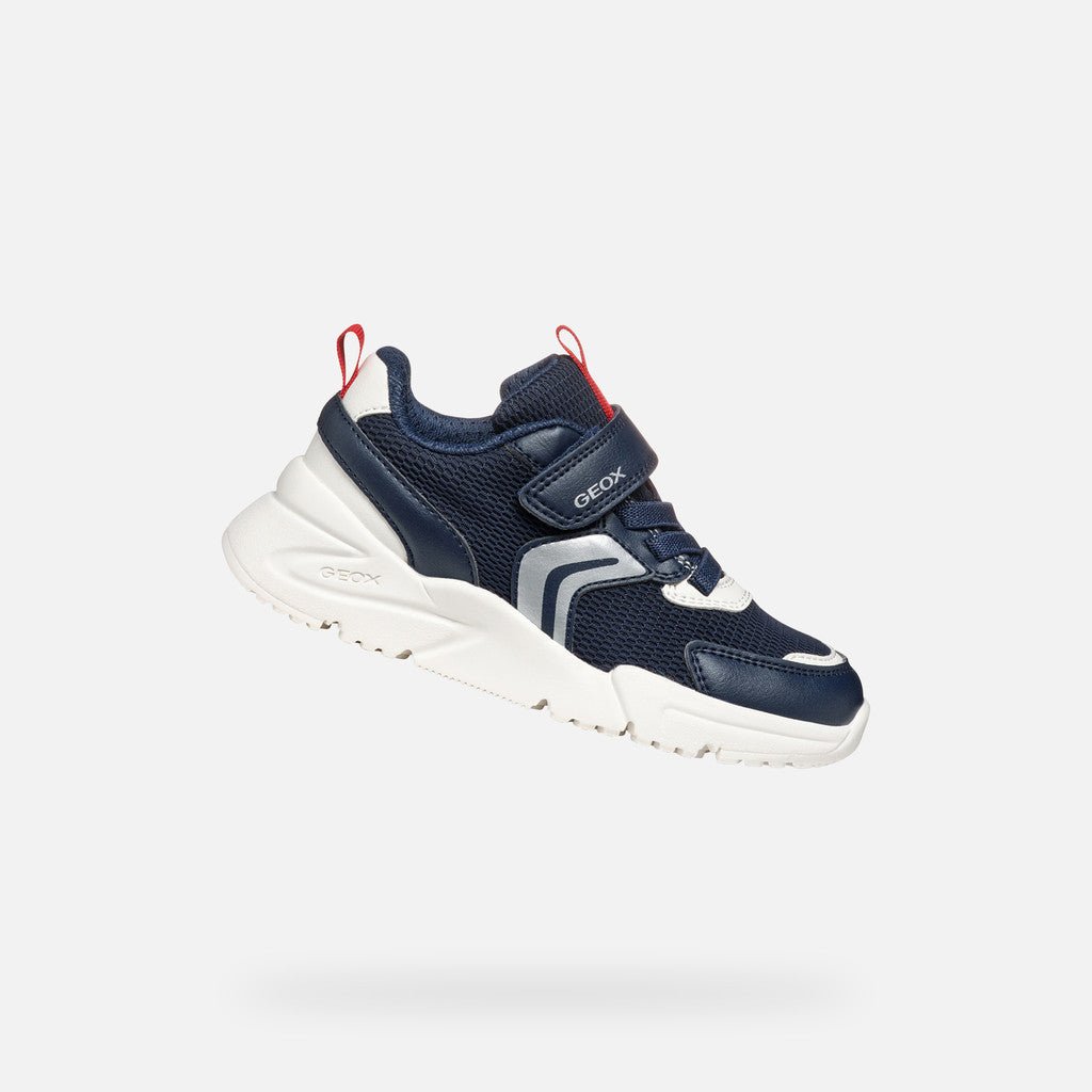 Geox: Loftus Velcro Trainers - Navy / Red - Acorn & Pip_Geox