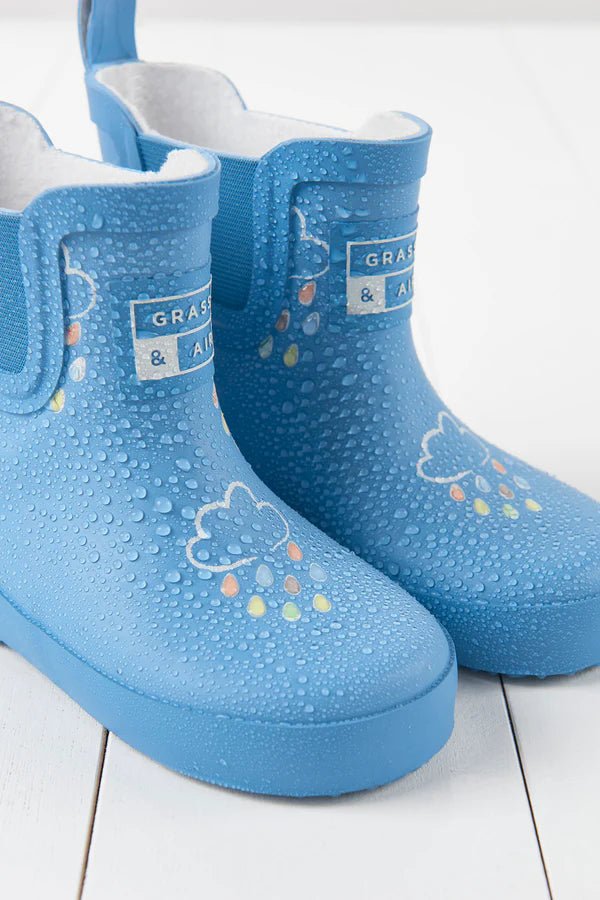 Grass & Air: Cornflower Blue Short Colour - Changing Kids Wellies - Acorn & Pip_Grass & Air