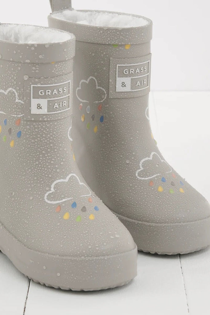 Grass & Air: Geothermal Grey Colour - Changing Kids Wellies - Acorn & Pip_Grass & Air