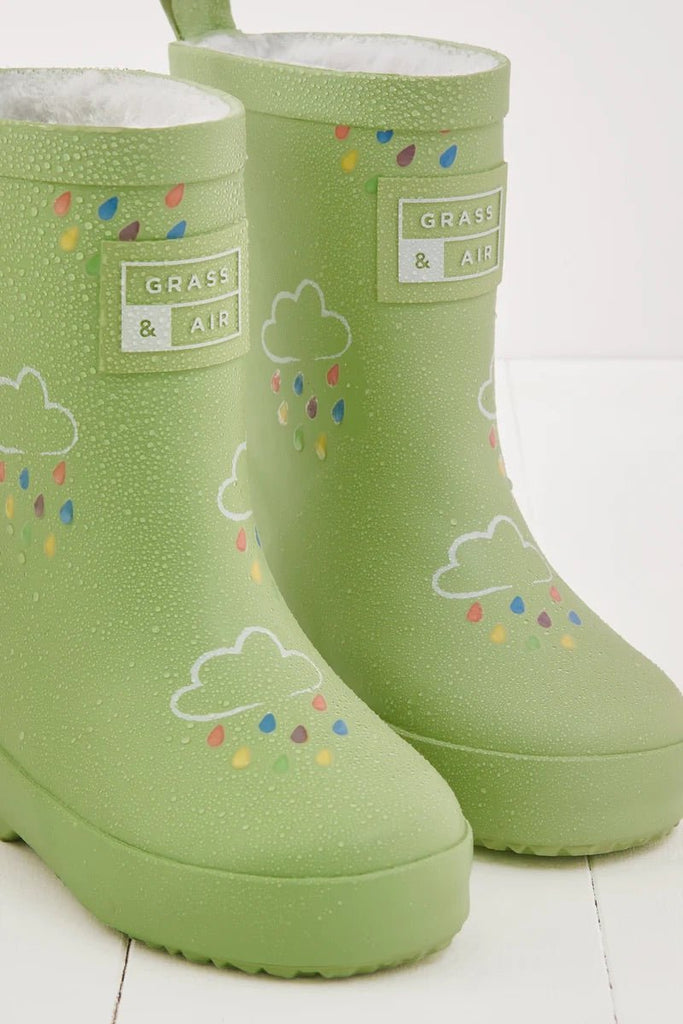 Grass & Air: Glacial Green Colour - Changing Kids Wellies - Acorn & Pip_Grass & Air