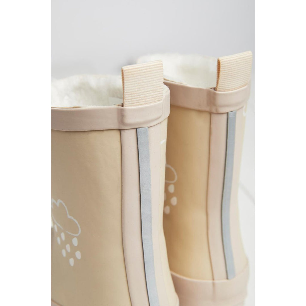 Grass & Air: Stone Colour - Changing Kids Wellies with Teddy Fleece Lining - Acorn & Pip_Grass & Air