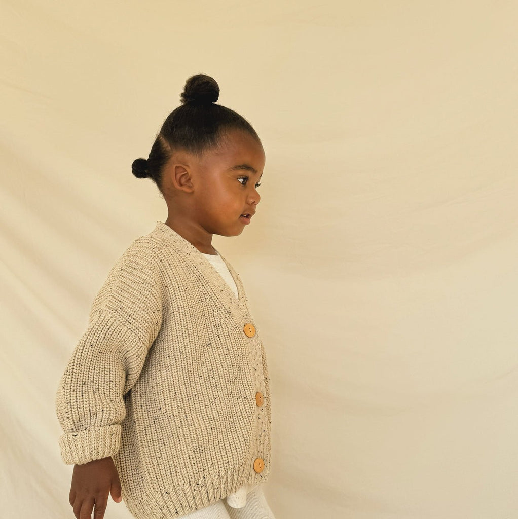 Hunter + Rose: Avery Kids Cardigan - Oat Flecked - Acorn & Pip_Hunter + Rose