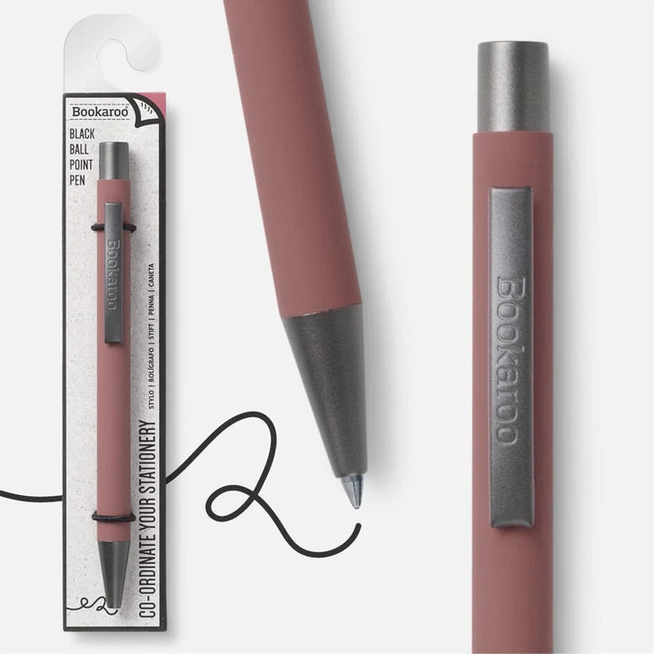 IF Bookaroo blush pink ballpoint pen with black ink
