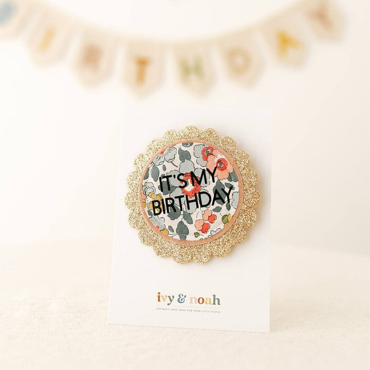 Floral It’s My Birthday badge