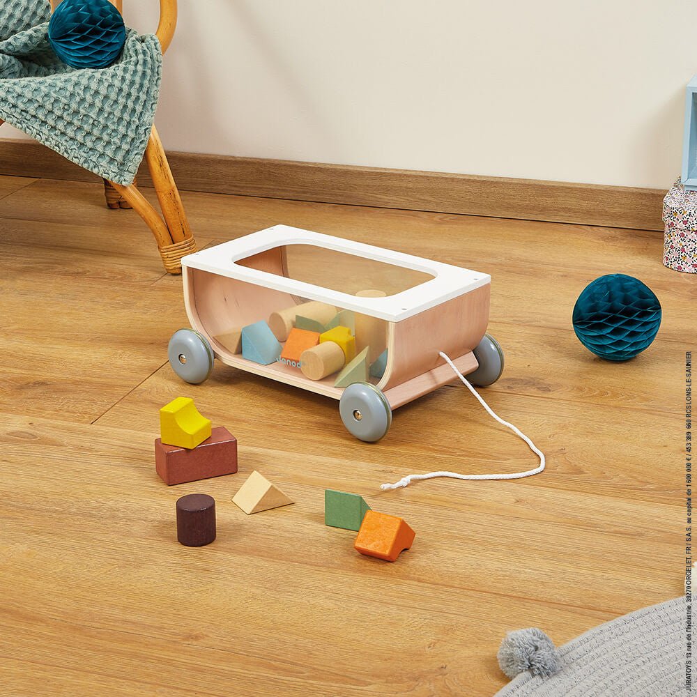 Janod: Sweet Cocoon Cart With Blocks - Acorn & Pip_Janod