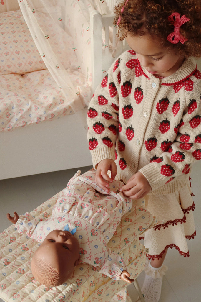 Konges Sløjd: Belou Knit Collar Cardigan - Strawberry - Acorn & Pip_Konges Sløjd