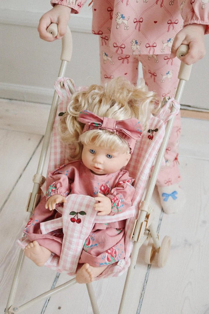 Konges Sløjd: Doll Stroller - Powder Pink Check - Acorn & Pip_Konges Sløjd