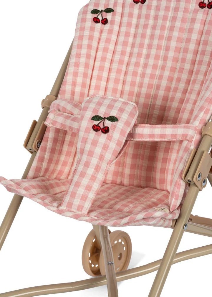 Konges Sløjd: Doll Stroller - Powder Pink Check - Acorn & Pip_Konges Sløjd